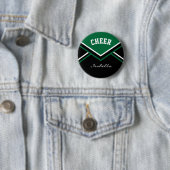 Badge Rond 5 Cm Pom-pom girl vert foncé (En situation)