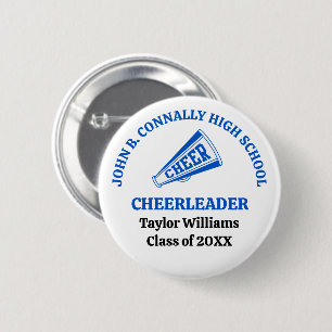 Badge Rond 5 Cm Pom-pom personnalisé de l'école secondaire Bleu