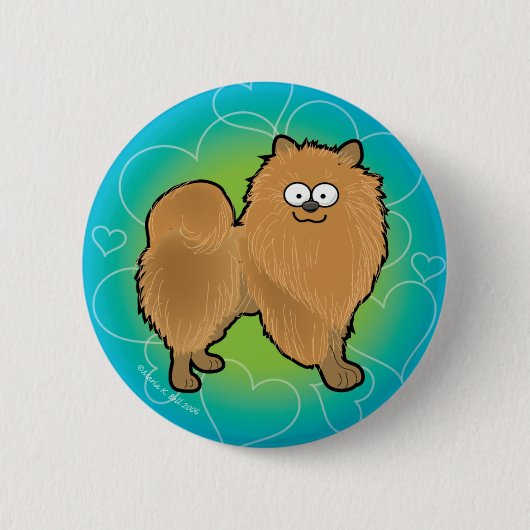 Badge Rond 5 Cm Pomeranian (Devant)