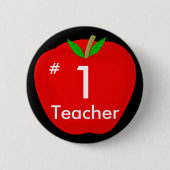 Badge Rond 5 Cm pomme, #, 1, professeur (Devant)