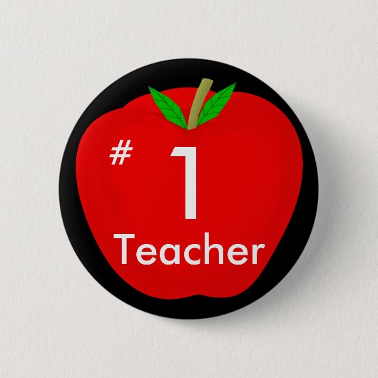 Badge Rond 5 Cm pomme, #, 1, professeur (Devant)