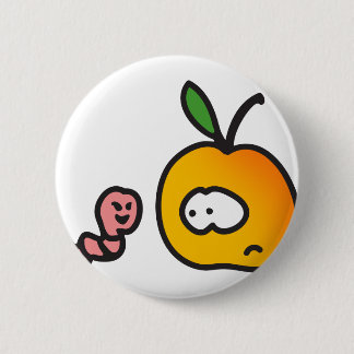 Badge Rond 5 Cm Pomme avec ver
