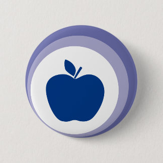 Badge Rond 5 Cm pomme bleue