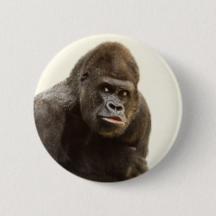 Badge Rond 5 Cm Pomme de Gorille