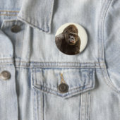 Badge Rond 5 Cm Pomme de Gorille (En situation)
