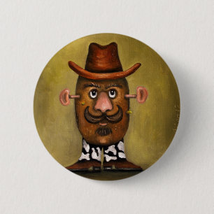 Badge Rond 5 Cm Pomme de terre de cowboy