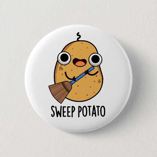 Badge Rond 5 Cm Pomme de terre Sweep Funny Sweet Pomme de terre (Devant)