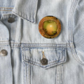 Badge Rond 5 Cm Pomme jaune (En situation)