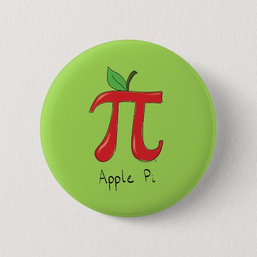 Badge Rond 5 Cm Pomme Pi Cute Math Pi Jour Bouton Pin (Devant)