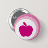 Badge Rond 5 Cm pomme rose (Devant & derrière)