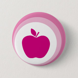 Badge Rond 5 Cm pomme rose