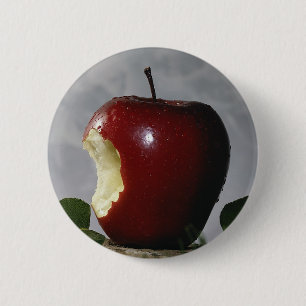 Badge Rond 5 Cm Pomme rouge pourrie