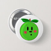 Badge Rond 5 Cm Pomme Verte Visage (Devant & derrière)