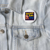 Badge Rond 5 Cm Pommes d'or de fille (En situation)
