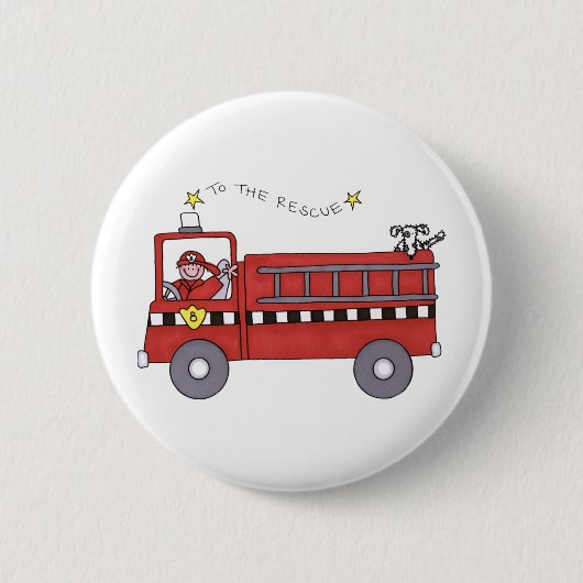 Badge Rond 5 Cm Pompe à incendie (Devant)