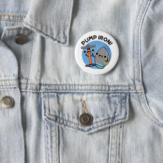 Badge Rond 5 Cm Pompe Fer amusant Exercice Pun (En situation)