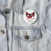 Badge Rond 5 Cm POMPES ROUGES pour Palin (En situation)
