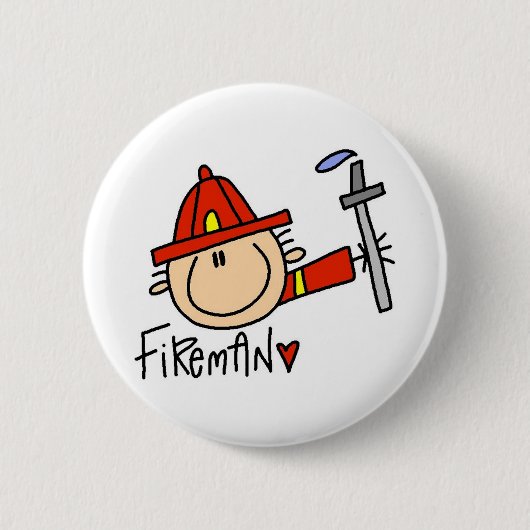 Badge Rond 5 Cm Pompier (Devant)