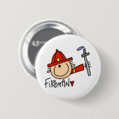 Badge Rond 5 Cm Pompier (Devant & derrière)