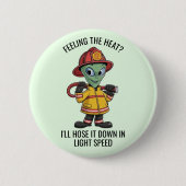 Badge Rond 5 Cm Pompier Alien (Devant)