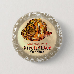 Badge Rond 5 Cm Pompier marié