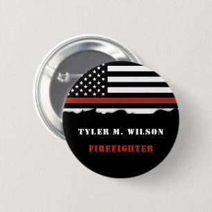 Badge Rond 5 Cm Pompier personnalisé Mince Secourt incendie de lig