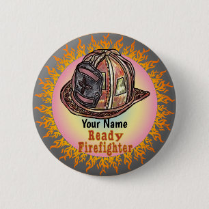 Badge Rond 5 Cm Pompier prêt