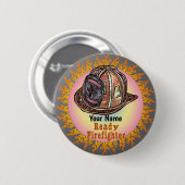 Badge Rond 5 Cm Pompier prêt (Devant & derrière)