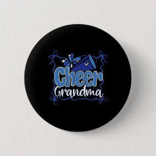 Badge Rond 5 Cm Pompons de coquette bleue noeud papillon Cheer Gra
