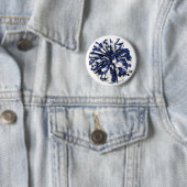 Badge Rond 5 Cm Poms bleu et blanc (En situation)