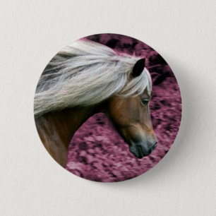 Badge Rond 5 Cm Poney rose 2