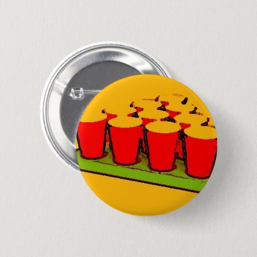 Badge Rond 5 Cm Pong de bière (Devant & derrière)