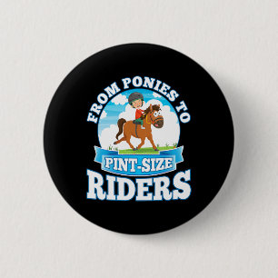 Badge Rond 5 Cm Ponies Pour Pint-size Circuits Artistiques Équitat