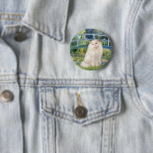 Badge Rond 5 Cm Pont - Chat persan blanc (En situation)
