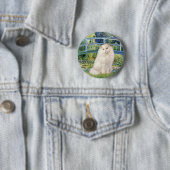 Badge Rond 5 Cm Pont - chat perse blanc (En situation)