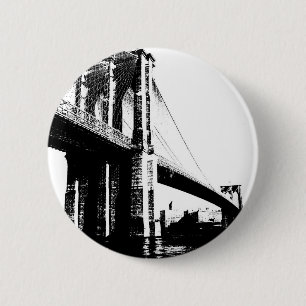 Badge Rond 5 Cm Pont de Brooklyn