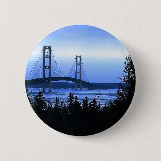 Badge Rond 5 Cm Pont de Mackinac (Devant)