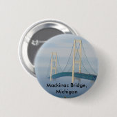 Badge Rond 5 Cm Pont de Mackinac, Michigan (Devant & derrière)