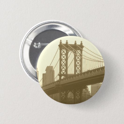Badge Rond 5 Cm Pont de Manhattan (Devant & derrière)