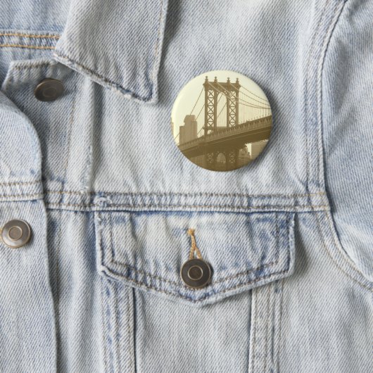 Badge Rond 5 Cm Pont de Manhattan (En situation)