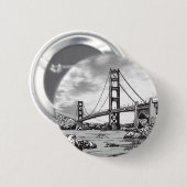 Badge Rond 5 Cm Pont Golden Gate (Devant & derrière)