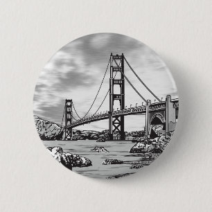 Badge Rond 5 Cm Pont Golden Gate