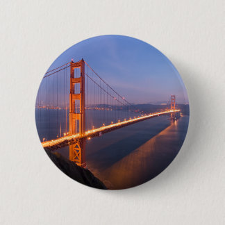 Badge Rond 5 Cm Pont Golden Gate sur le bouton Coucher du soleil