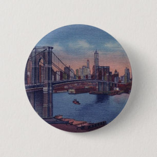 Badge Rond 5 Cm Pont vintage Brooklyn