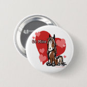 Badge Rond 5 Cm Pony de la Saint Valentin (Devant & derrière)