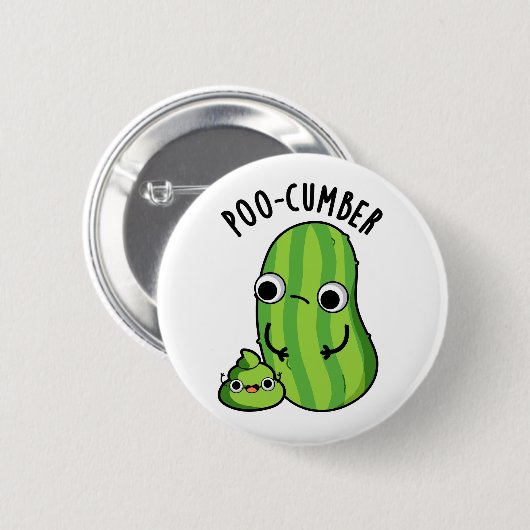 Badge Rond 5 Cm Poo-concombre Funny Concombre Pun (Devant & derrière)