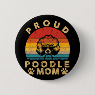 Badge Rond 5 Cm Poodle Maman Cadeaux J'Aime Mon Chien Maman Maman