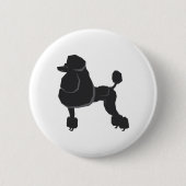 Badge Rond 5 Cm Poodle noir (Devant)