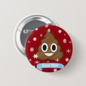 Badge Rond 5 Cm Poop Emoji Funny (Devant & derrière)
