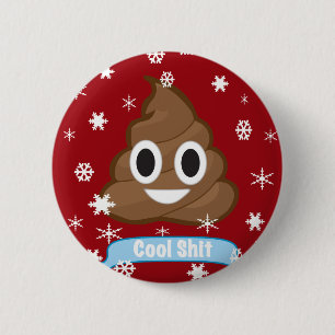 Badge Rond 5 Cm Poop Emoji Funny